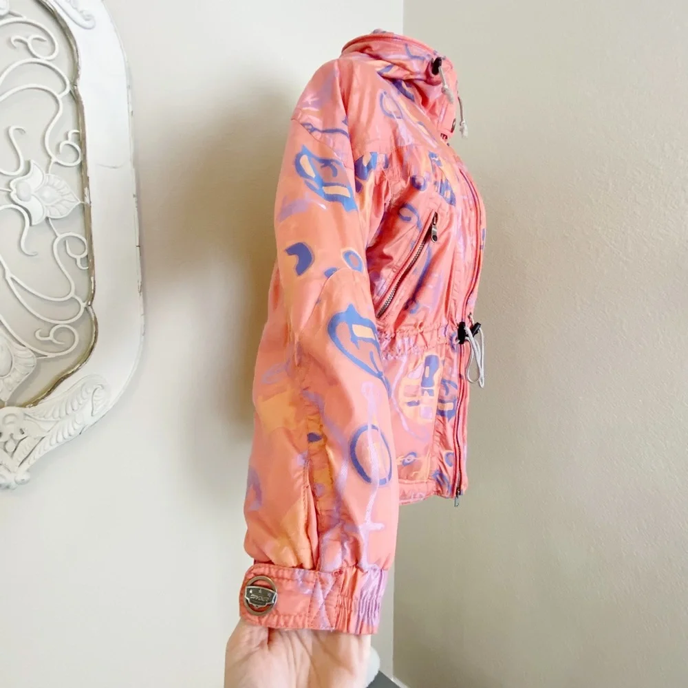 Spyder | Womens Pink and Blue Vintage Print Ski Jacket | Size: 8 - Picture 10 of 13
